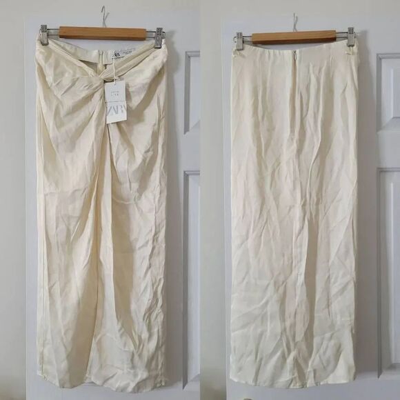 Zara mid length skirts cream S NWT - Picture 5 of 12